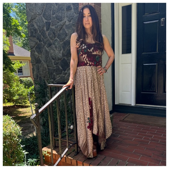 Beautiful Silk Blend One of a Kind Sleeveless Maxi Dress - Picture 3 of 5